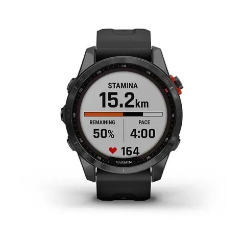 Смарт-часы Garmin fenix 7S Solar сланцево-серые с черным ремешком