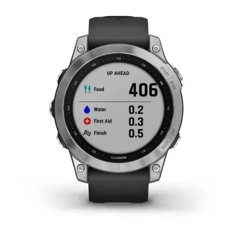 Смарт-часы Garmin fenix 7 серебристые с ремешком графитового цвета