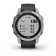 Смарт-часы Garmin fenix 7 серебристые с ремешком графитового цвета