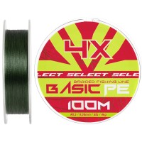 Шнур Select Basic PE Green 100m #0.5/0.08mm 8lb/4kg