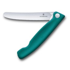 Нож кухонный складной Victorinox SwissClassic 11 см, серрейтор, скругленный, зеленый