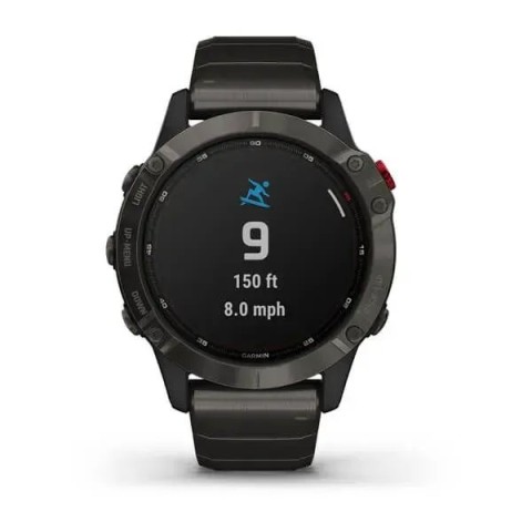 Смарт-часы Garmin fenix 6 Pro Solar Edition титановые углеродно-серые DLC с титановым DLC ремешком