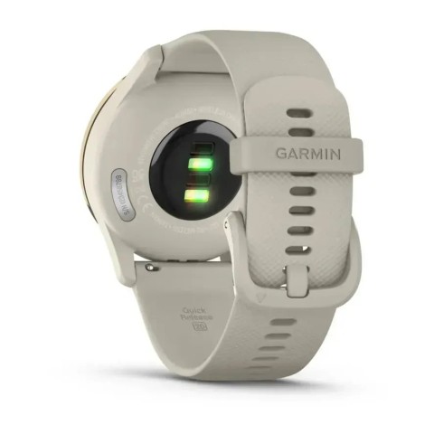 Смарт-годинник Garmin vivomove Trend з кремово-золотистим сталевим безелем, корпусом та ремінцем кольору французький сірий