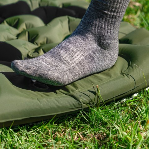 Матрац туристичний надувний одномісний  Naturehike CNK2550WS019, 200х60х6.5 см, синій із вбудованою помпою для надування