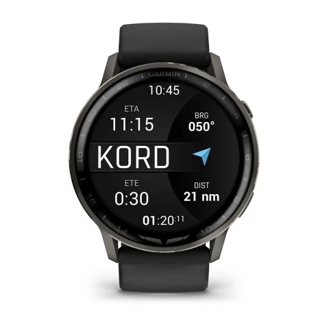 Смарт-годинник Garmin D2 Air X15 чорний з чорним силіконовим ремінцем