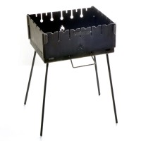 Мангал розкладний (кейс) СИЛА на 6 шампурів дворівневий товщина 3 мм, з чохлом та рукавичками