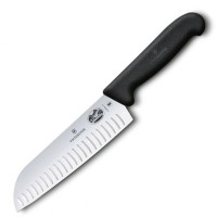Кухонний ніж Victorinox Fibrox Santoku лезо 17см ріфл. з чорн. ручкою (GB)