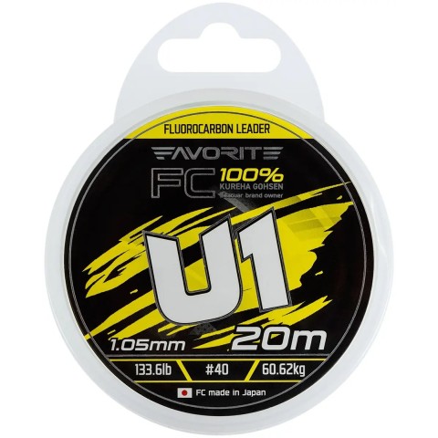 Флюорокарбон Favorite U1 FC 20m #40/1.05mm 133.6lb/60.62kg