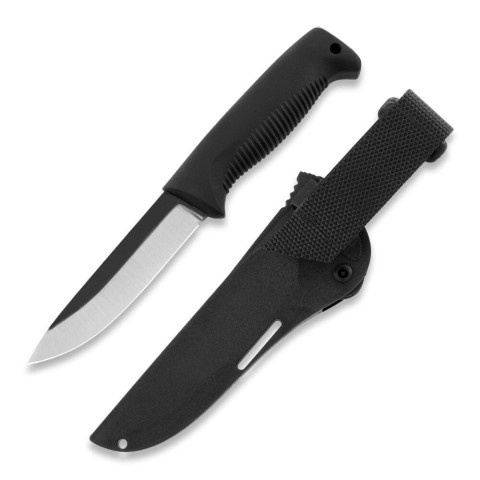 Ніж Peltonen M07, без покриття, чорний, чорний композитний чохол