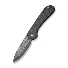 Ніж складаний кишеньковий Civivi Elementum Slip Joint, (7.5 см) Damascus / Carbon Fiber сірий