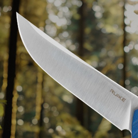 Ніж складаний туристичний Ruike P122-ME, (9.2 см) 14C28N / мікарта синій