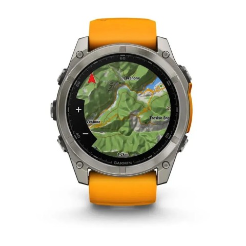 Смарт-часы Garmin fenix 8 AMOLED (51 мм) Sapphire титан оранжевый/графит
