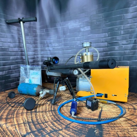 Пневматична гвинтівка (PCP) ZBROIA Хортица 450/220 (коричневий) з ОП  Б/У