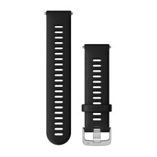 Швидкозмінні ремінці Garmin Forerunner 255 Collection (22 мм) силіконові, чорні з сріблястою фурнітурою