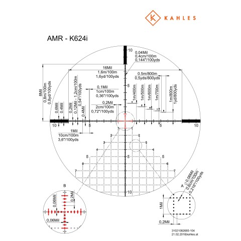 Прицел оптический KAHLES K 624i CCW 6-24x56 / AMR-right