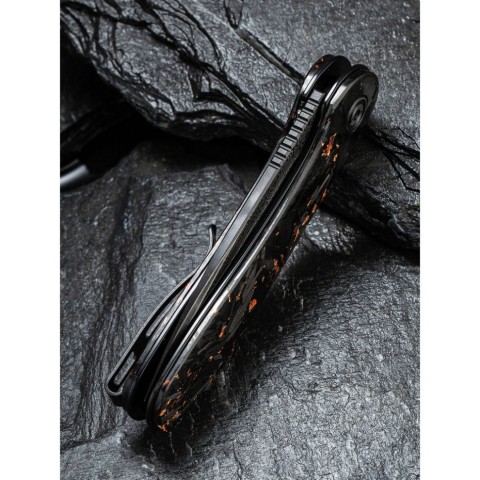 Ніж складаний кишеньковий Civivi Elementum, (7.5 см) Damascus / Carbon Fiber чорний