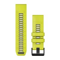 Ремінці для годинника Garmin QuickFit 26 силіконові яскраво-жовті/графітові