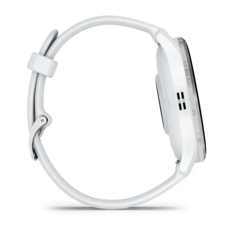 Смарт-годинник Garmin Venu 3 білий зі сріблястим сталевим безелем і силіконовим ремінцем