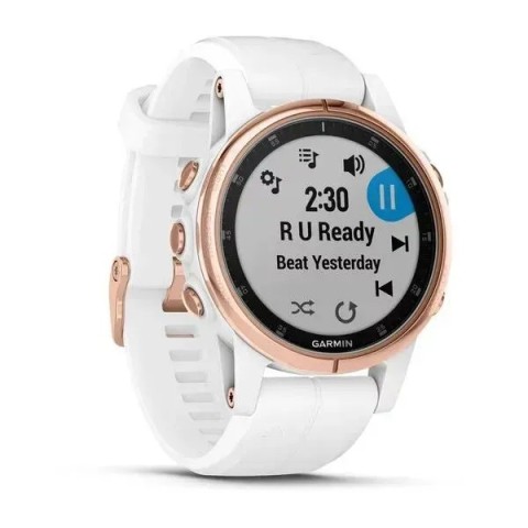 Смарт-годинник Garmin fenix 5S Plus Sapphire рожево-золотистий з білим ремінцем