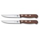 Набір кухонний Victorinox Wood Steak Set 2 ножа лезо 12см хвил. з дерев. ручкою у подар.упак.