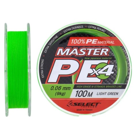 Шнур Select Master PE 100m (салат.) #0.4/0.06mm 20lb/9kg