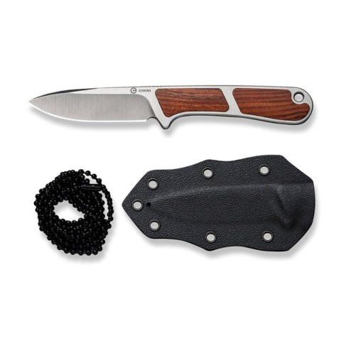 Ніж фіксований тактичний Civivi Mini Elementum, (5.7 см) Nitro-V / Guibourtia Wood