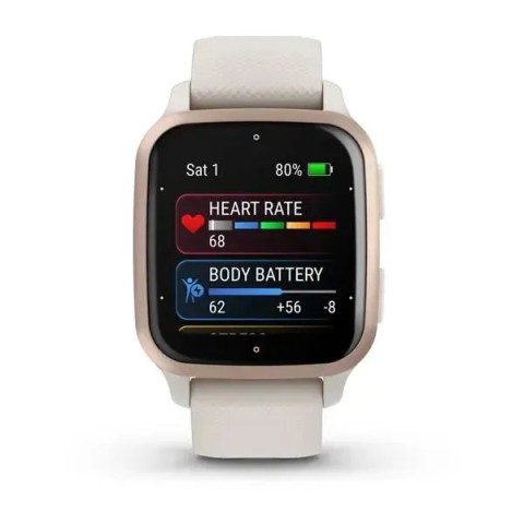 Смарт-годинник Garmin Venu Sq 2 Music Edition айворі з персиково-золотистим безелем