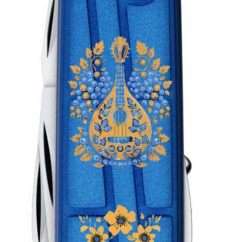 Ніж Victorinox Huntsman Ukraine 91мм,15функ,син.прозор ,Українські мотиви
