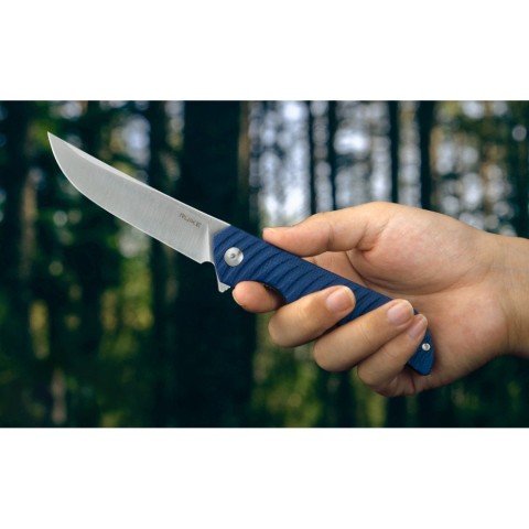 Ніж складаний туристичний Ruike P122-ME, (9.2 см) 14C28N / мікарта синій