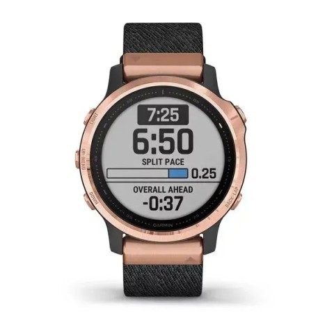 Смарт-часы Garmin fenix 6S Pro Sapphire розово-золотистые с черным нейлоновым ремешком