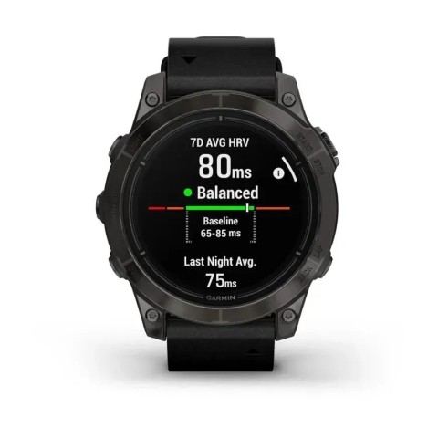 Смарт-часы Garmin epix Pro Gen 2 Sapphire Edition (47мм) карбоново-серые титановые DLC с черным кожаным ремешком