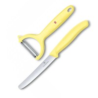 Набір кухонний Victorinox SwissClassic Paring Set 2шт з жовт. ручкою (ніж, овочечистка Tomato and Kiwi) у подар.упак.