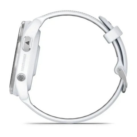 Смарт-часы Garmin Forerunner 965 с титановым безелем, белым корпусом и белым/серым силиконовым ремешком
