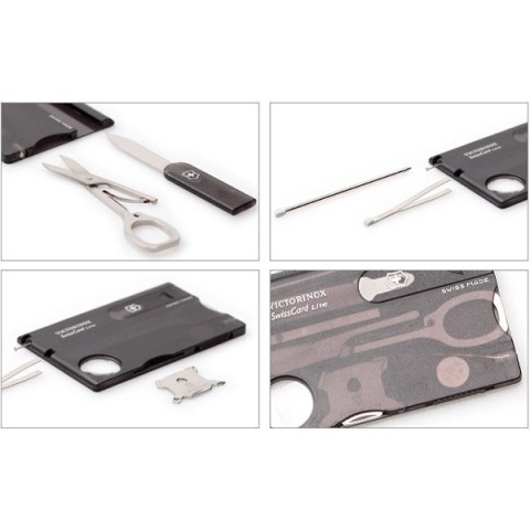 Ніж Victorinox Swisscard Lite 82х54х4мм,12функ,чорн.прозор
