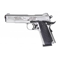 Стартовый пистолет 911#6 Matte Chrome Plating, Engraved/Black Grips