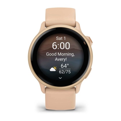 Фітнес годинник Garmin Vivoactive 6 Metallic Pink Dawn із силіконовим ремінцем 010-02985-03