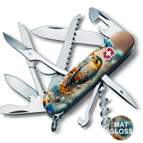 Ніж Victorinox Huntsman Ukraine 91мм,15функ ,Шляхетний Сокіл