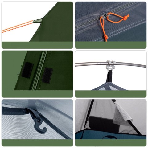 Намет надлегкий одномісний  з футпринтом Naturehike Cycling 1 NH18A095-D, 210T, темний зелений