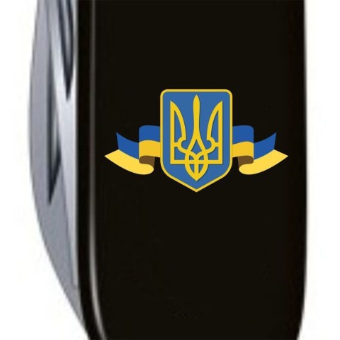 HUNTSMAN UKRAINE  91мм/15функ/черн /штоп/ножн/пила/крюк /Герб Украины с лентой