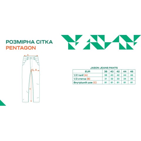 Брюки Pentagon Jason Jeans Pants 42 Indigo Blue