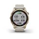 Смарт-годинник Garmin fenix 7S Sapphire Solar кремово-золотистий титановий зі світло-пісочним ремінцем