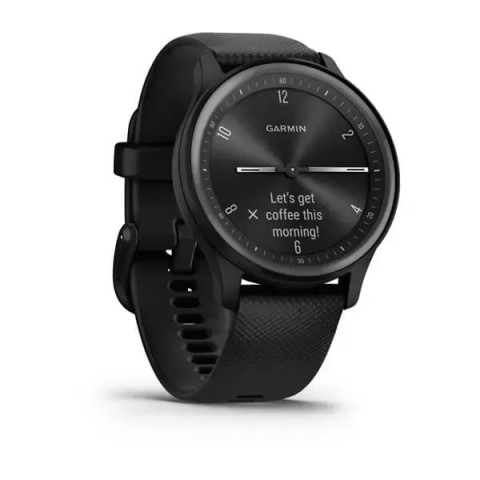 Смарт-годинник Garmin vivomove Sport чорний із силіконовим ремінцем і графітовими вставками