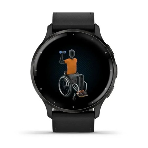 Смарт-часы Garmin Venu 3 черные со сланцевым стальным безелем и кожаным ремешком