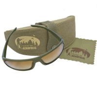 210415 Футляр з cонцезахисними окулярами (градієнтна лінза, оправа кольору хакі) та мікрофібр ОФА-4#