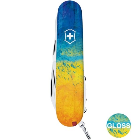 Ніж Victorinox Climber Ukraine 91мм,14функ ,Жовто-синій малюнок