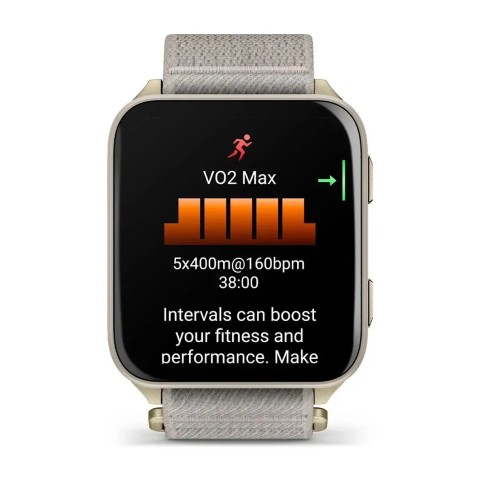 Смарт-часы Garmin Venu X1 золотистый / титан с ремешком цвета французский серый