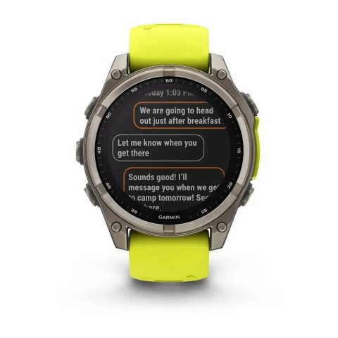 Смарт-годинник Garmin fenix 8 (47 мм) Sapphire Solar титан яскраво-жовтий/графітовий
