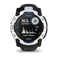 Смарт-годинник Garmin Instinct 3 (50 мм) Solar білий камінь/чорний/синя блискавка