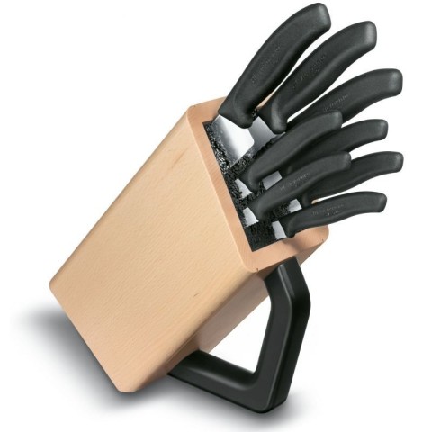 Набір кухонний Victorinox SwissClassic Cutlery Block 8шт з чорн. ручкою з підставкою (8 ножів)