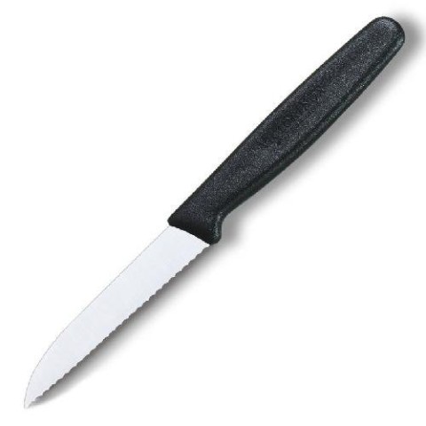 Кухонний ніж Victorinox Paring лезо 8см прям. хвил. з чорн. ручкою